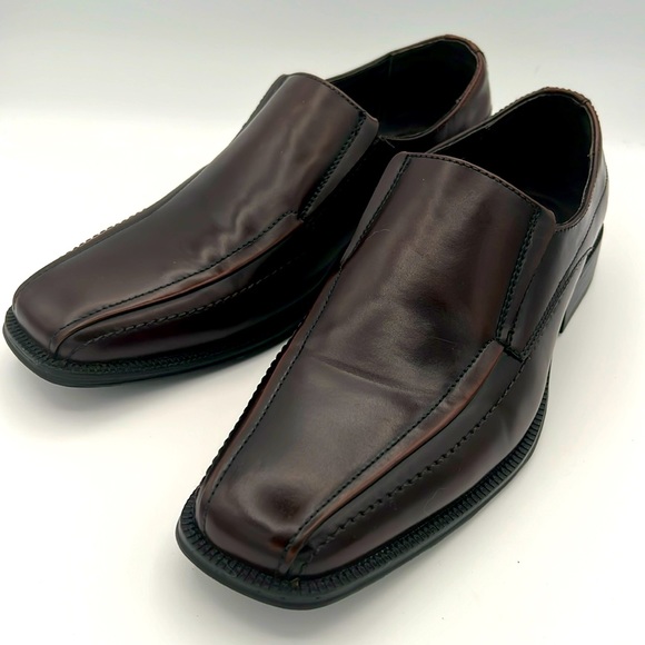 Alfani Other - Alfani Ascher brown slip on men’s dress shoes square toe size 9.5